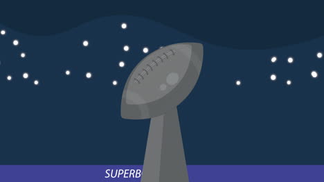 super bowl trophy at night