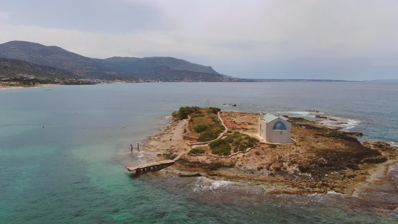 Aerial view over Stock video Afentis Christos peak at Giouchtas mountain