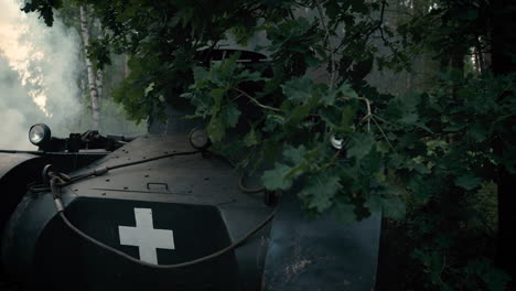 world war ii tank in a forest