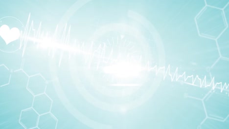 Digitale-Animation-Eines-Hellen-Lichtflecks-Und-Herzfrequenzmesser-Im-Vergleich-Zu-Chemischen-Strukturen