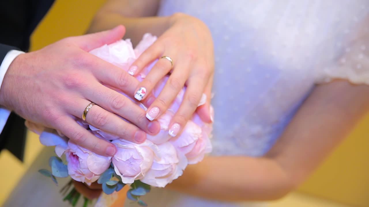 Wedding Couple with Bouquet