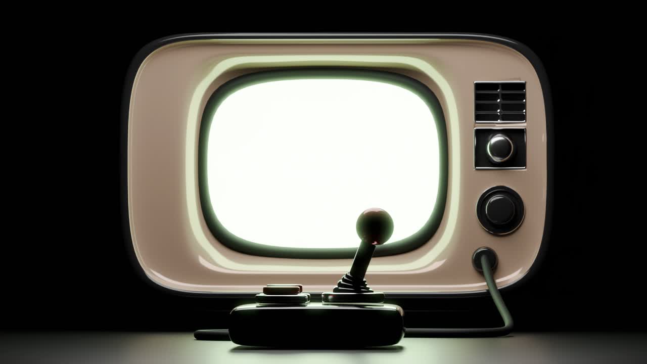 레트로 비디오 게임 컨트롤러 및 tv