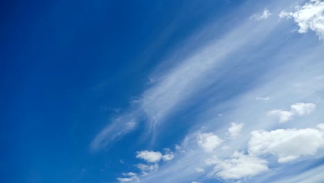 clouds are moving in the blue sky. time lapse