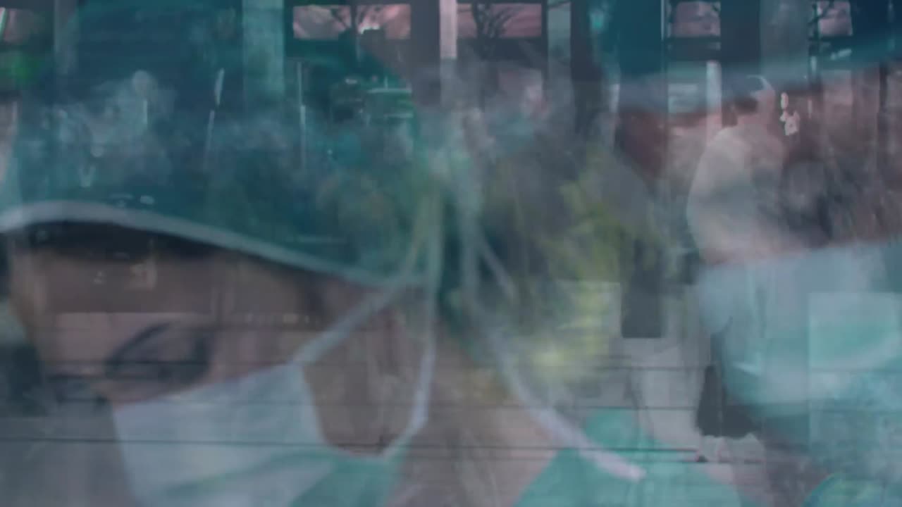 수술실에서 외과 의사를  ⁇ 고  ⁇ 는 사람들의 애니메이션