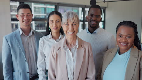 business people, face and group with smile