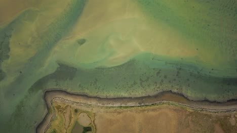 aerial view of tidal flats and waterways