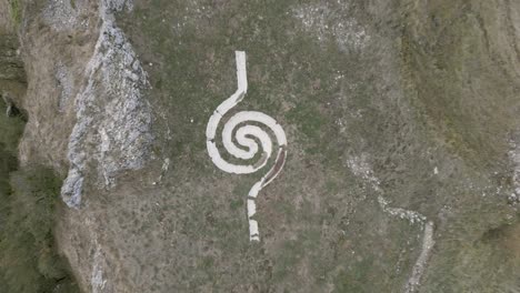 a drone footage over a rune at pennabilli, beautiful little italian tibet