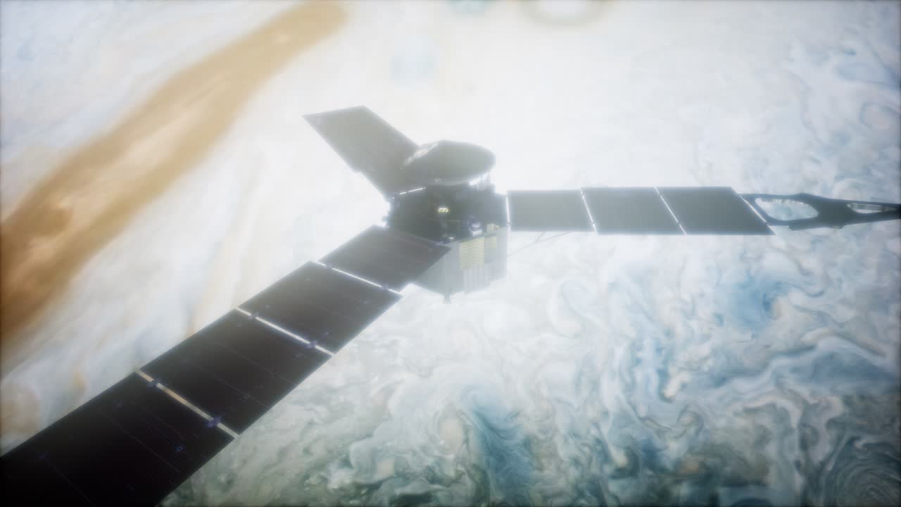 satélite de juno en órbita alrededor de júpiter