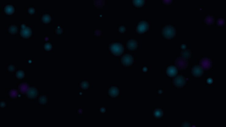 Abstract Motion Background with Floating Blue and Purple Bokeh Particles