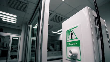 eyewash station in a modern laboratory