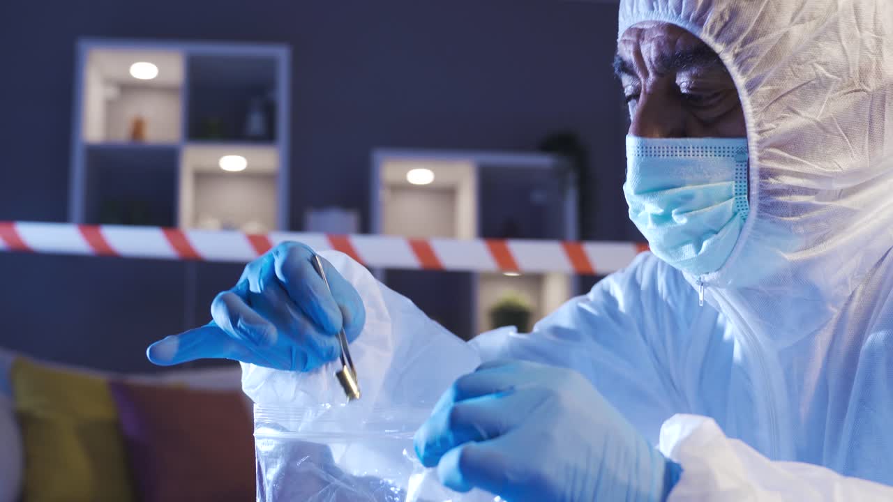 Forensic expert in a murder investigation.