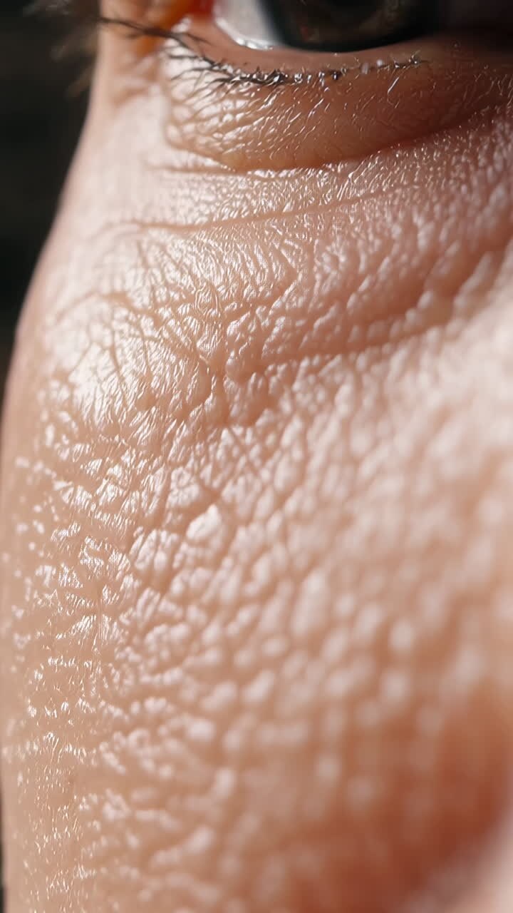 Close-up view of human nose and lips