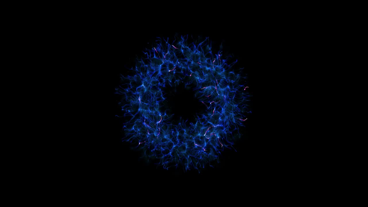 tecnología abstracta fondo de esfera azul hecho de líneas y puntos animados, partículas. modo de mezcla 4k, elemento fui. fondo geométrico de moléculas abstractas