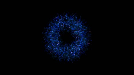 tecnología abstracta fondo de esfera azul hecho de líneas y puntos animados, partículas. modo de mezcla 4k, elemento fui. fondo geométrico de moléculas abstractas