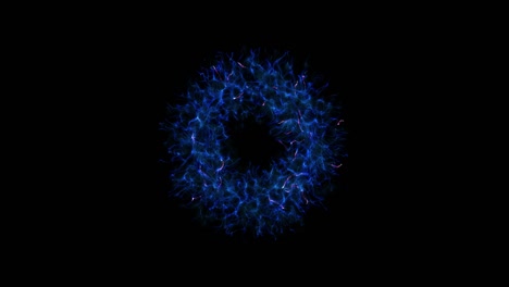 abstract technology blue sphere background made of animated lines and dots, particles. blend mode 4k, fui element. geometric background from abstract molecules