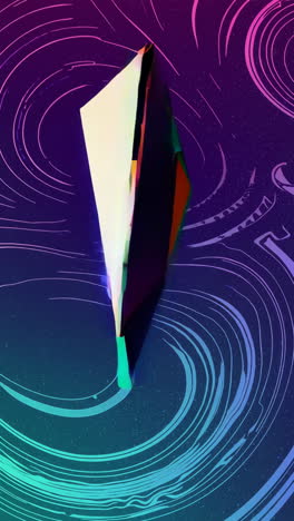 vibrant neon geometric shapes with swirling backgrounds
