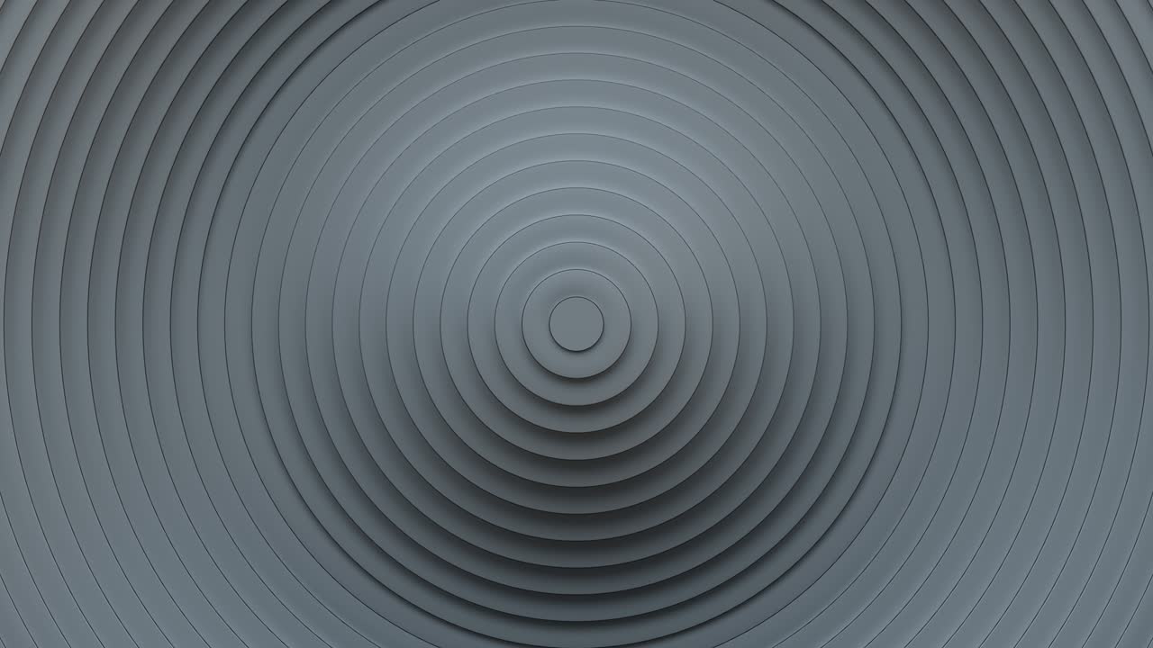 Gray concentric rings with ripple effect seamless loop 3D render animation
