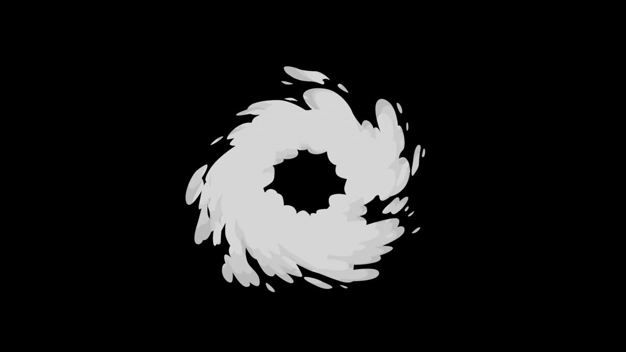 elementos de humo de remolino animación de dibujos animados dibujados a mano.