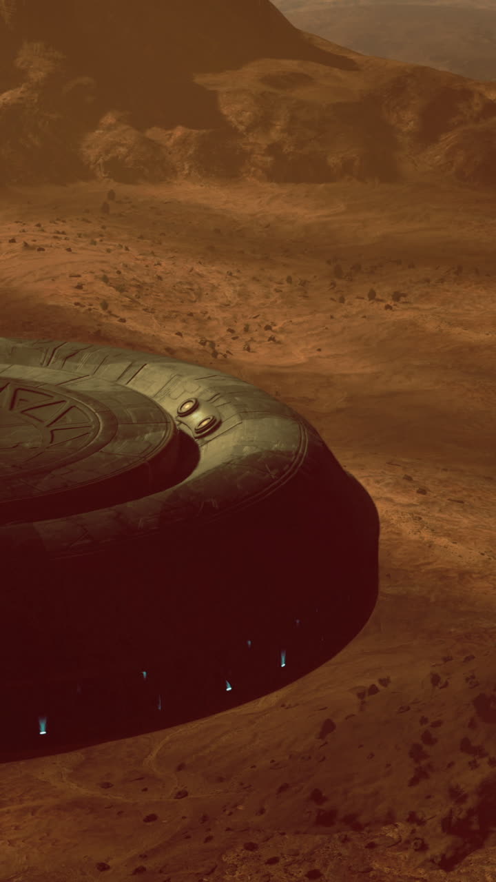 Mysterious ufo spotted over desert landscape during twilight hours