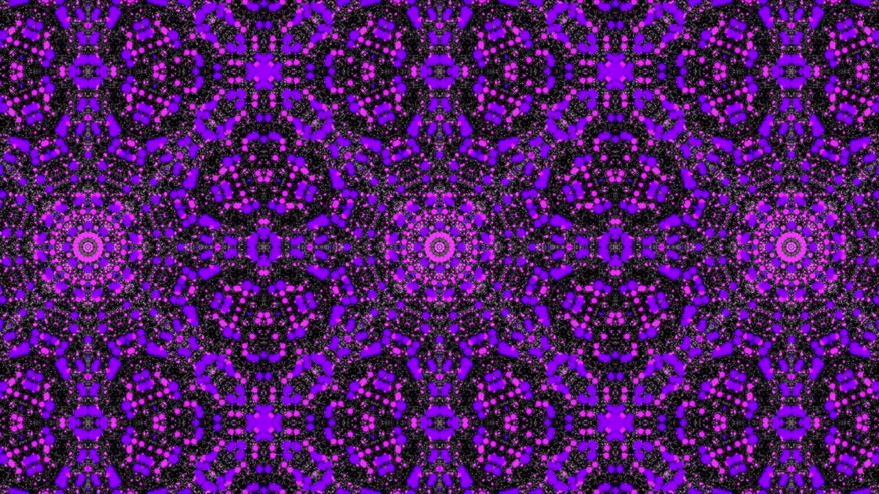 fondo caleidoscópico para yoga, meditación, fitness, clubes, etc. animación en bucle sin costuras abstracta del fractal de mandala digital. concepto de gráficos de movimiento de cuadrícula de partículas florales multicolores 4k