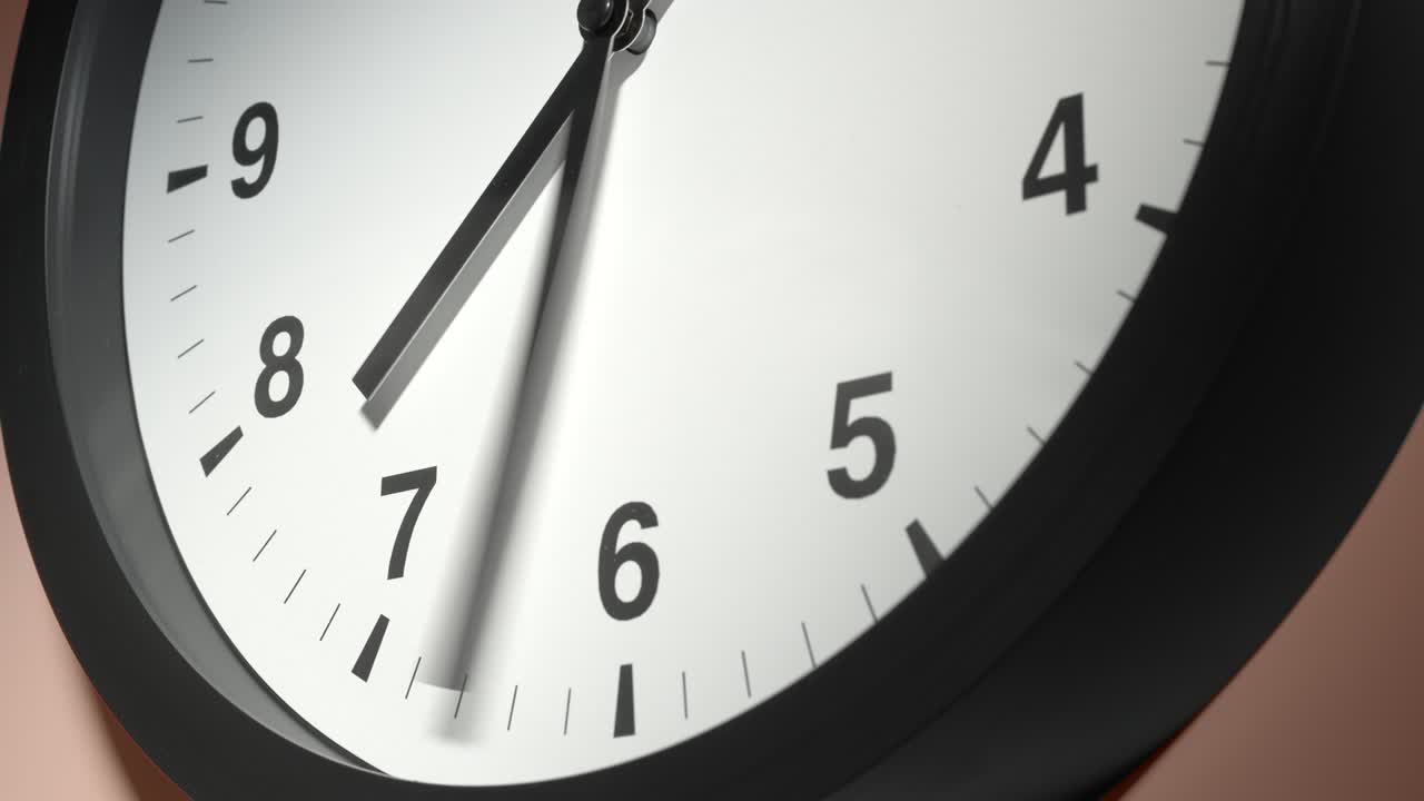 Clock Face on Cream Beige Wall in Time Lapse