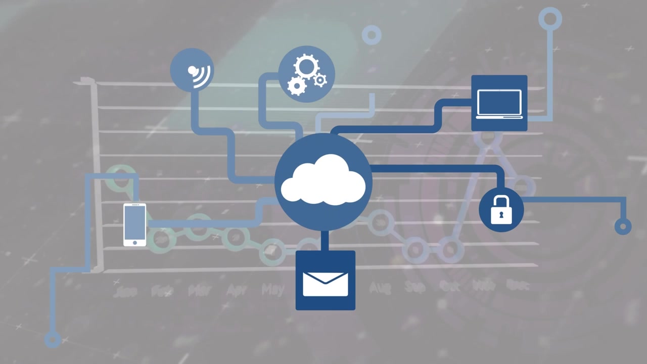 Digital Cloud Computing Network Infographic Animation