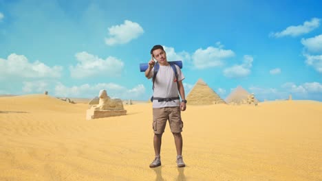 tourist in egypt desert