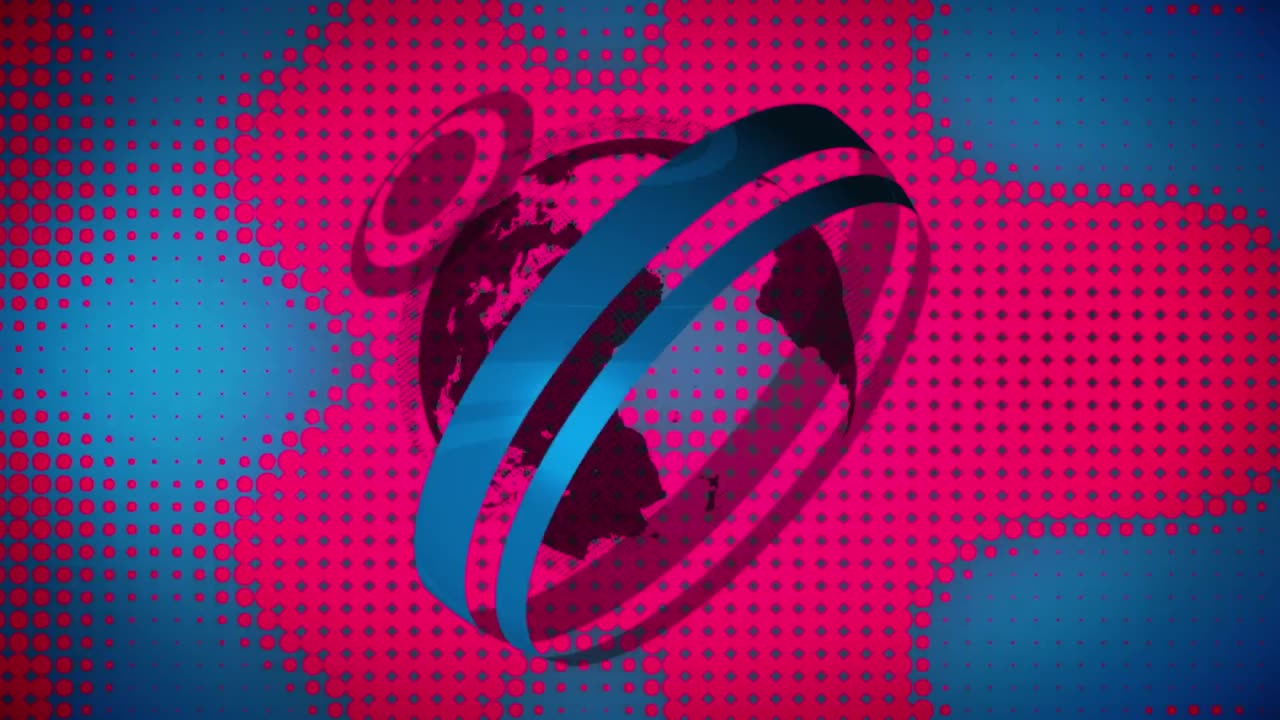 animación de puntos que se mueven sobre el globo