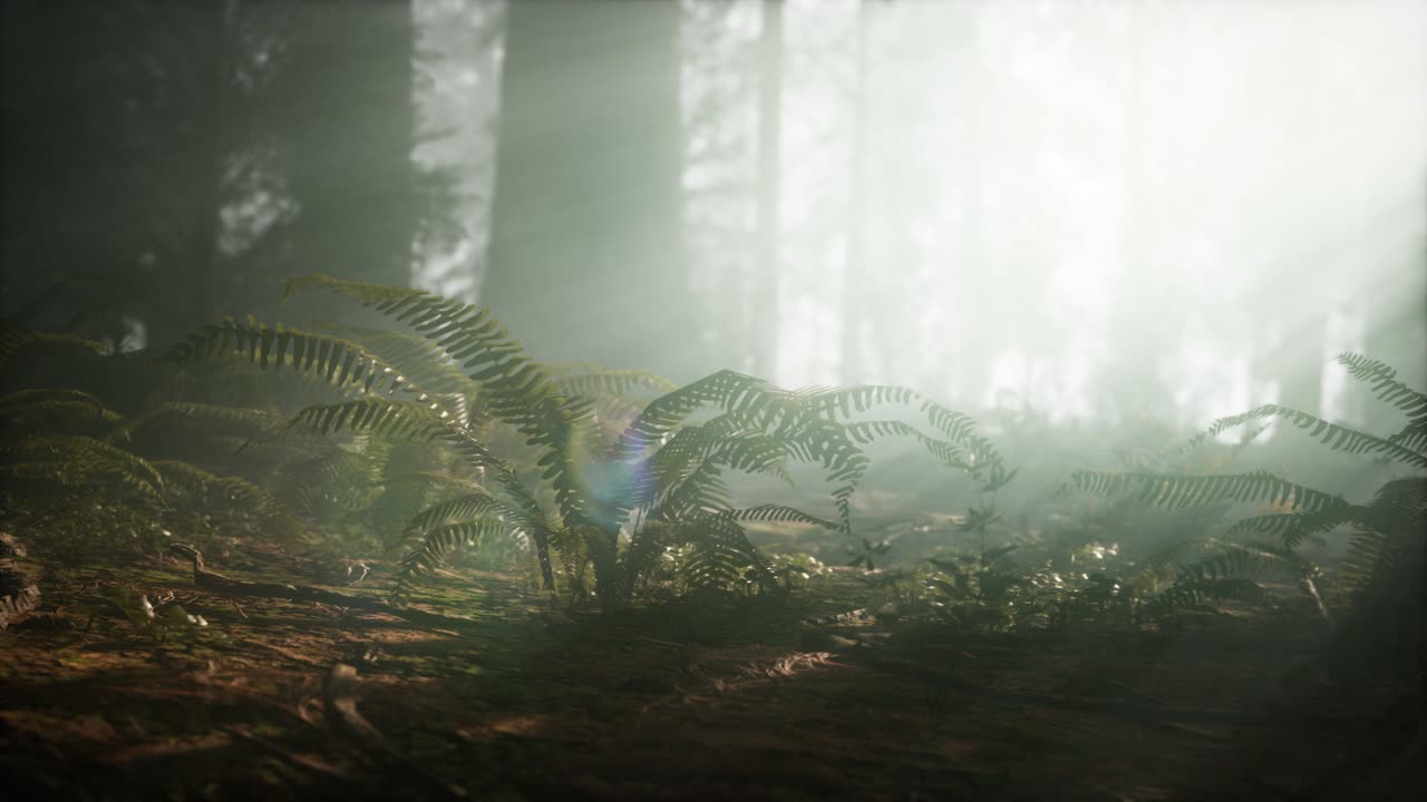 mañana con niebla en el parque nacional de la secuoya