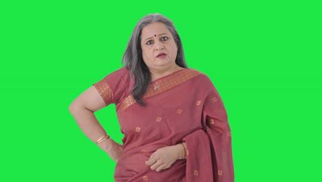 Angry-Indian-old-woman-looking-to-the-camera-Green-screen