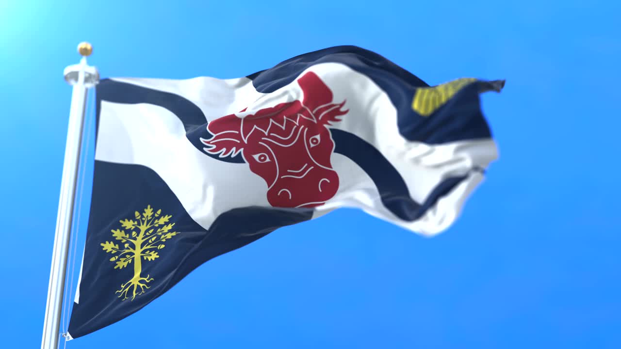 영국 남동부에 있는 옥스퍼드셔 카운티의 국기.