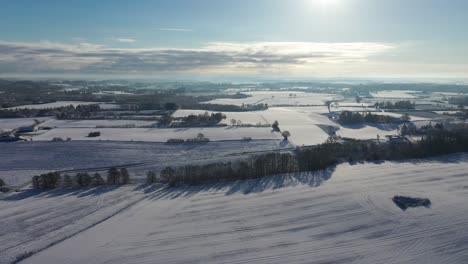 drone video of vinter landscape in denmark