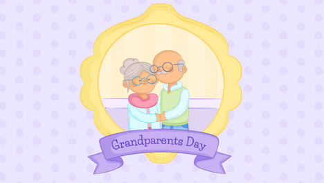 motion graphic of hand drawn grandparent's day composition