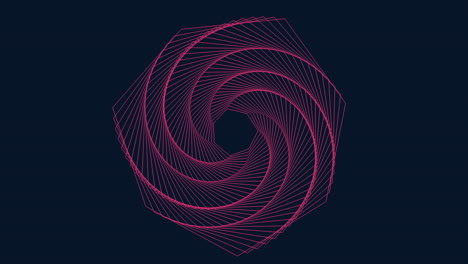 mystical pink spiral formed by intricate woven lines on dark background