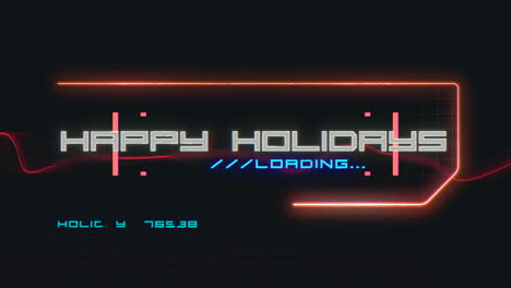 eye-catching neon sign happy holidays in futuristic font