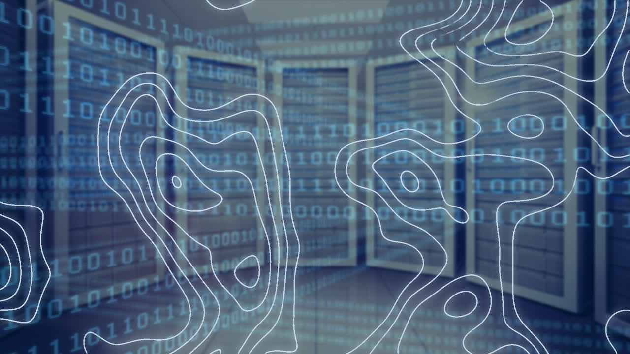 Animation of white lines moving over data processing