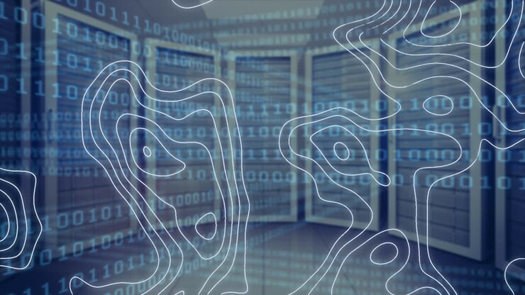Animation of white lines moving over data processing