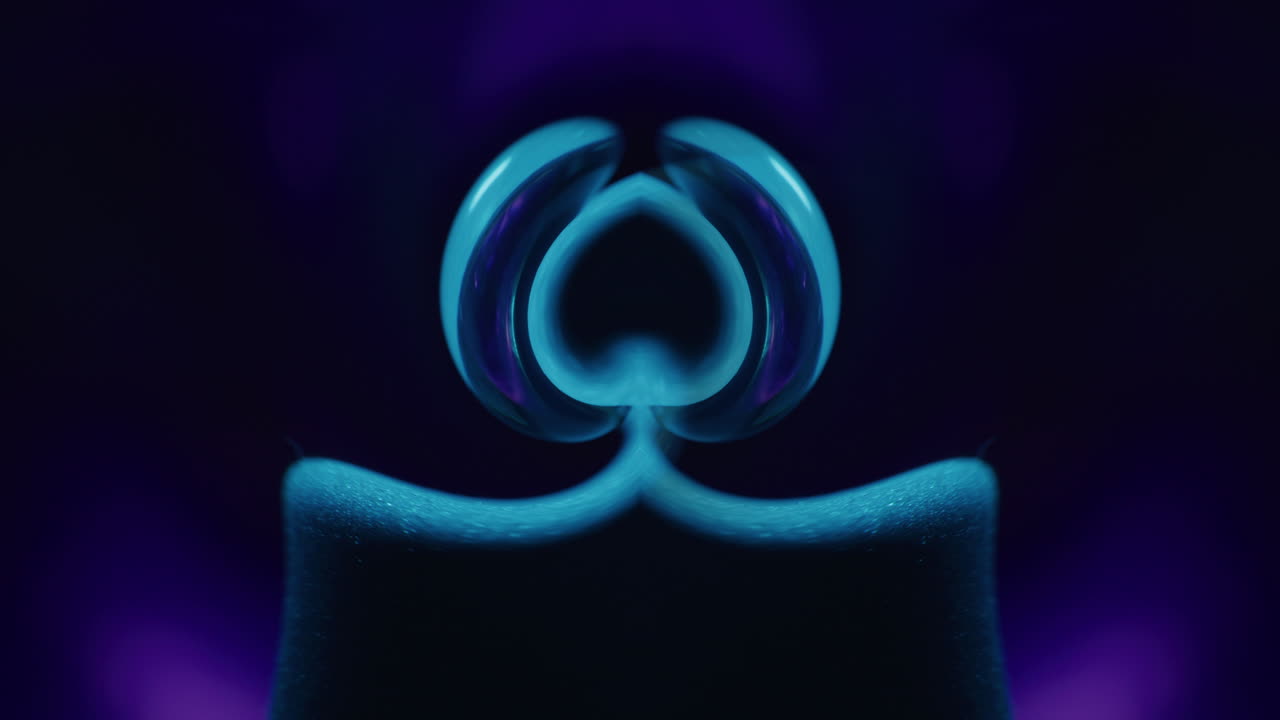 Abstract Blue Candle Reflection