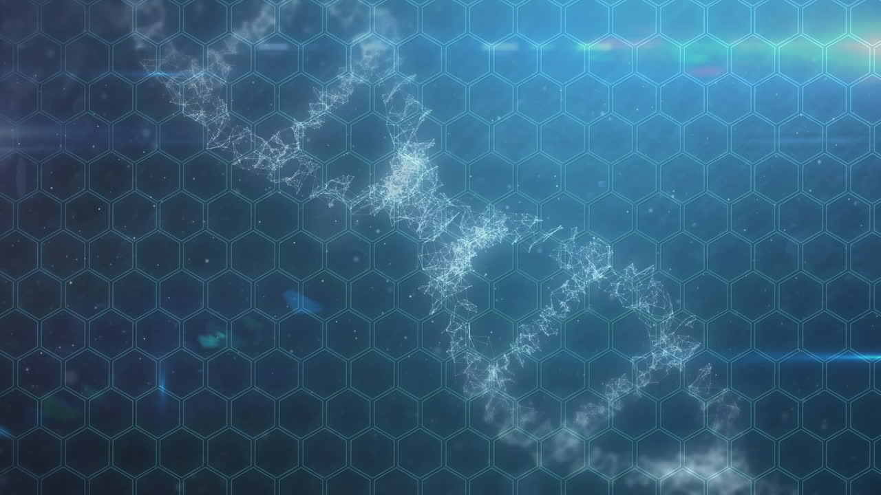 Animation of dna strand over molecules