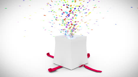 digital animation of birthday gift exploding