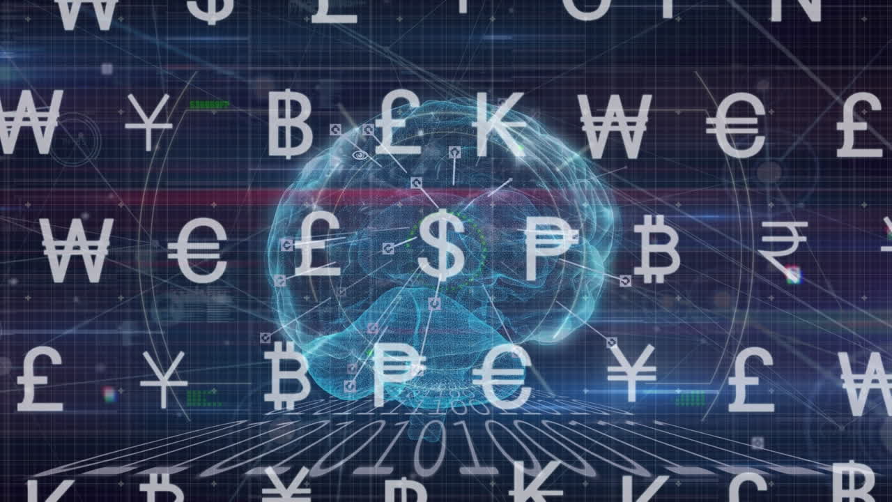 파란색 배경 위에서 통화가 노래하는 애니메이션