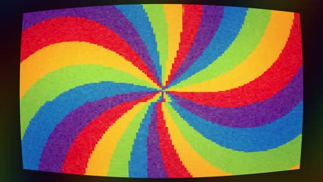 Animation-of-rainbow-spinning-on-screen-with-glitch