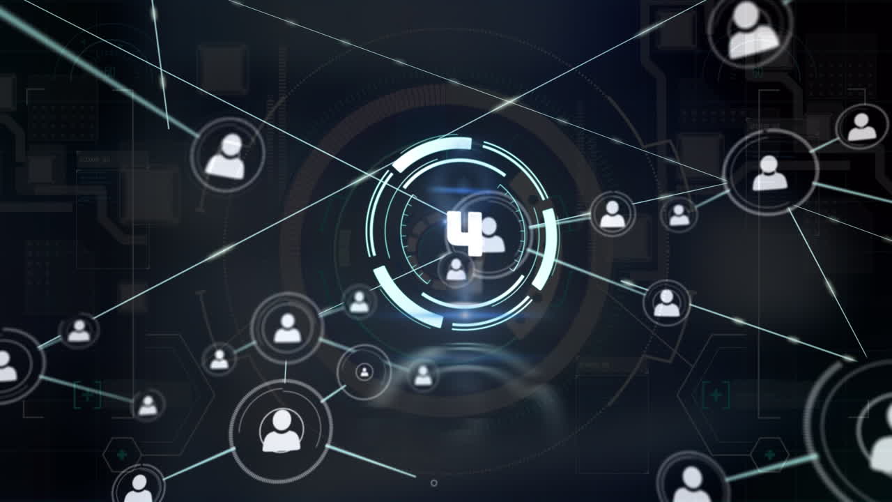 animación de la cuenta atrás a través de la red de conexiones