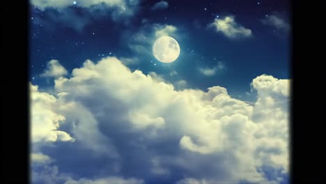 night sky with full moon and clouds