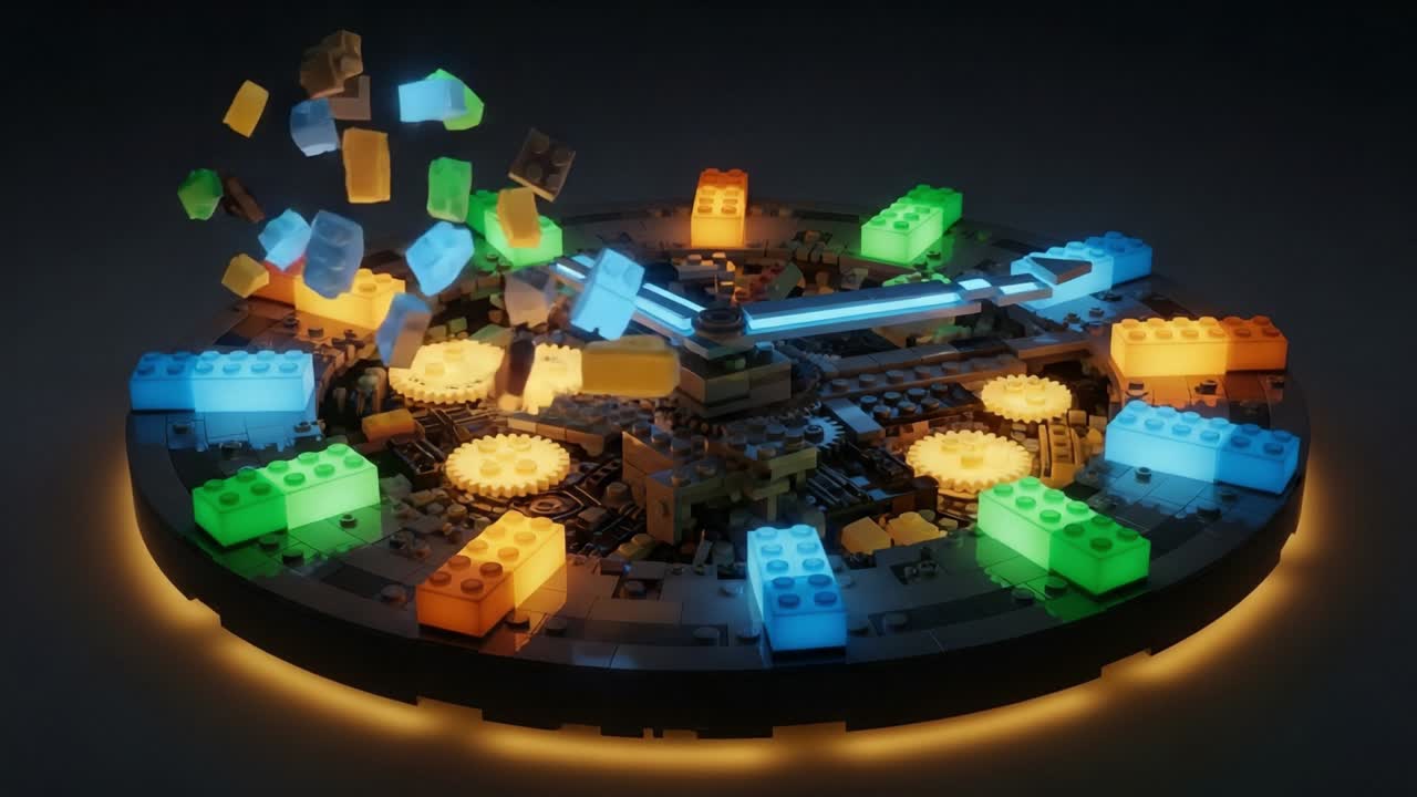Exploring the Dynamics of Colorful LEGO Structures: A Stunning Visual Representation of Creative Engineering in Motion with Light and Motion Effects