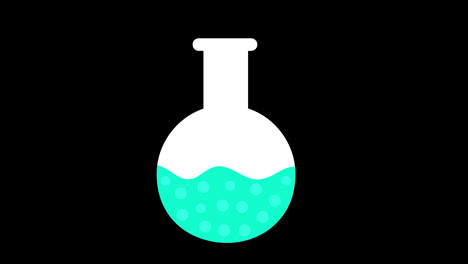 Laboratory-test-tube-Flask-with-color-liquid-icon-concept-loop-animation-with-alpha-channel