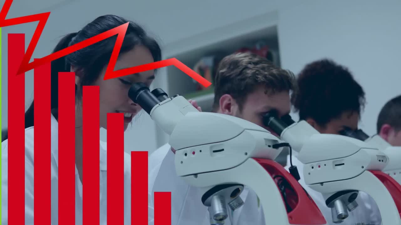 animación del procesamiento de datos en diversos científicos que utilizan microscopios