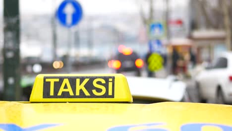 taxi in a city street