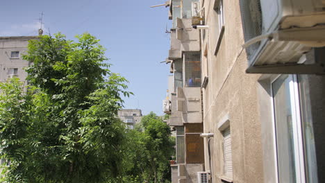 balcony on romanian apartment building