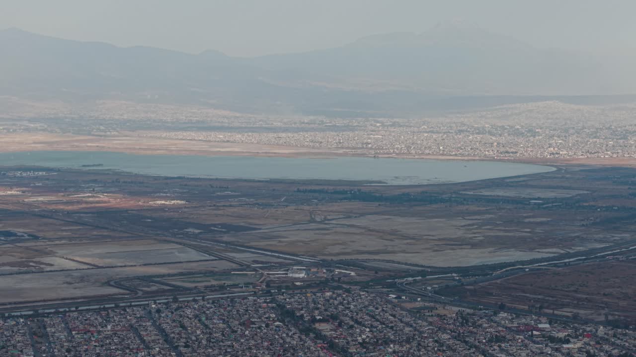 Part of Lake Texcoco during drought in Mexico City